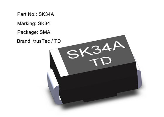 電子部品SMDショットキーのバリア・ダイオード3.0a 40V SS34A SK34AのダイオードSMA
