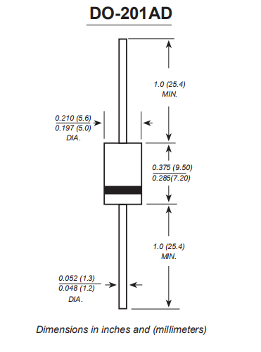 ショットキー障壁の整流器ダイオードSB540 SB560 SB5100 SB5150 SB5B0 0